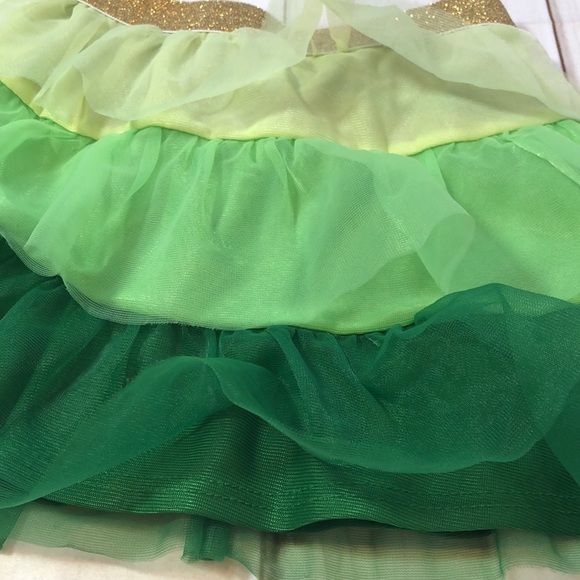 St Patrick’s Day Layered Tutu Skirt Greens  and Gold Girls 4T - Picture 7 of 9